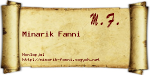 Minarik Fanni névjegykártya